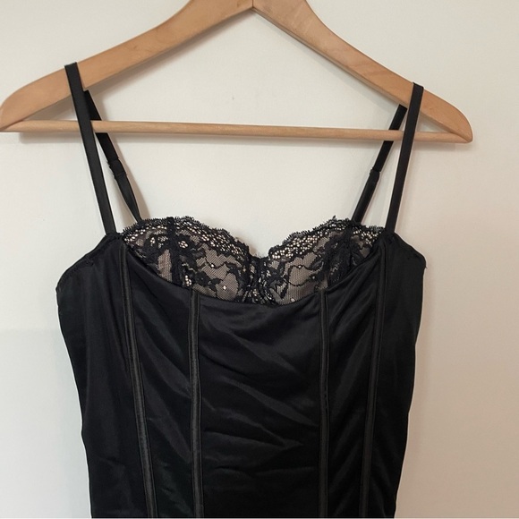Vintage Y2K Urban Behaviour Lace Bustier Bodycon Mini Dress Black Size Small - Picture 3 of 9